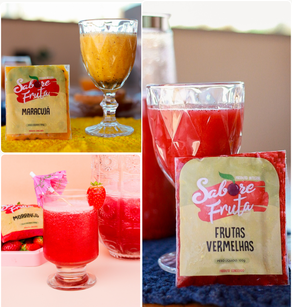 COMBO PERFEITO PARA TOMAR COM WHEY (FRUTAS VERMELHAS, MARACUJÁ E MORANGO)