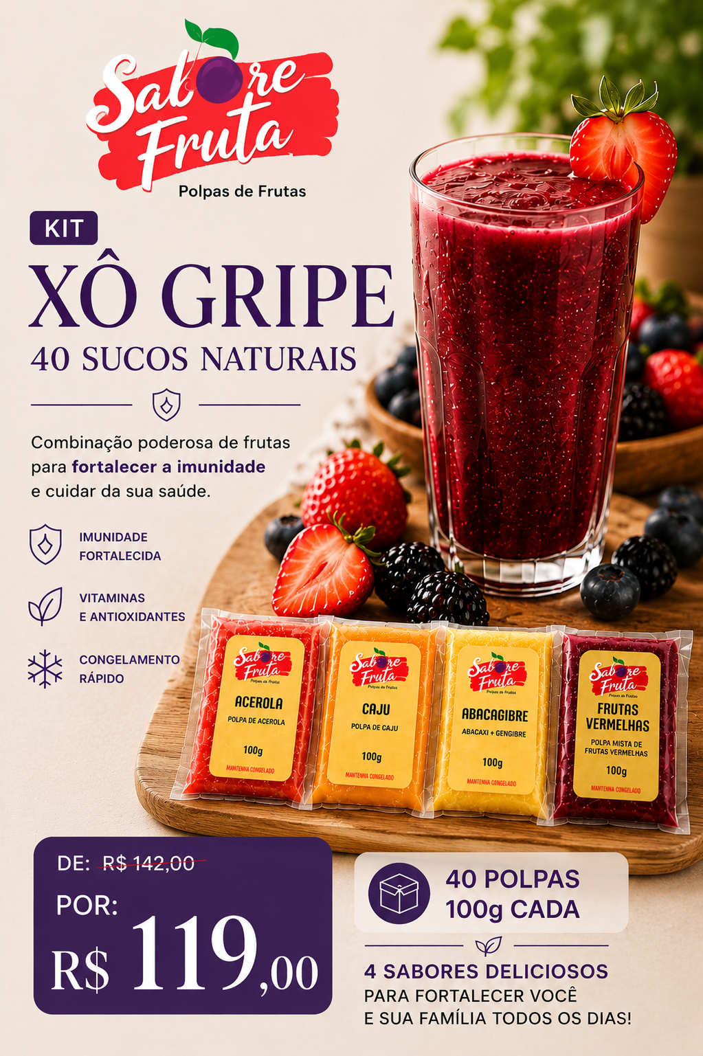 4. Kit Xô Gripe 🍊🍓