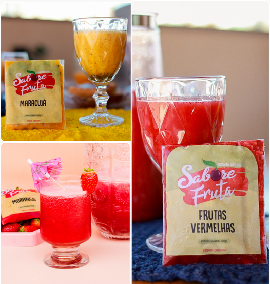 COMBO PERFEITO PARA TOMAR COM WHEY (FRUTAS VERMELHAS, MARACUJÁ E MORANGO)